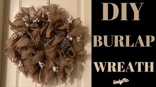 DIY BURLAP CHRISTMAS WREATH [upl. by Nayve]