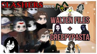 Slashers react to CREEPYPASTA amp WALTEN FILES ORIGINAL [upl. by Slorac]