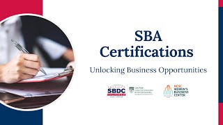 SBA Certifications Unlocking Business Opportunities [upl. by Nnylassej]