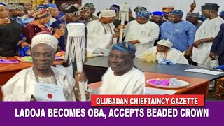 Ladoja accepts Ibadan beaded crown Says  quotI am Otun Olubadan of Ibadan landquot [upl. by Alaehcim]