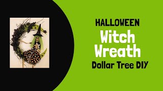 Witch on Moon Wreath Dollar Tree Halloween wreath [upl. by Burner]