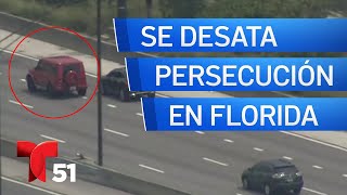 Se desata persecución a alta velocidad en Florida [upl. by Hizar]