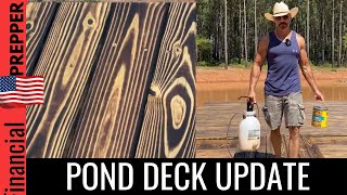 DIY Shousugiban Wood Burning Torching Technique on Pine Dock or Deck [upl. by Nareht]