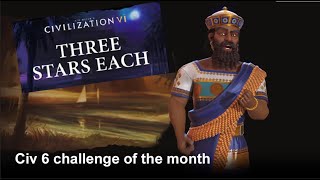 Tips and strategy for Three Stars Each Civ 6 Challenge of the month 4 [upl. by Enram]