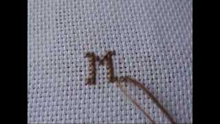 Alfabeto a punto croce MNO cross stitch 5°  Tutorial ricamo [upl. by Adigirb]