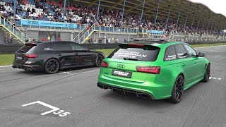 ABT Audi RS4R Avant B9 vs Audi RS6 Avant C7 with Milltek Exhaust  DRAG RACING [upl. by Bunni]