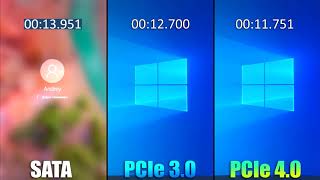 PCIe Gen4 vs PCIe Gen3 vs SATA SSD  Comparación tiempo de carga del sistema operativo Windows [upl. by Alios]