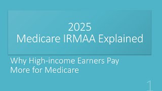 2025 Medicare IRMAA Explained 20241109 [upl. by Kalmick]