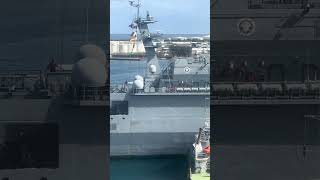 ROKS HANSANDO Arrives Papeete Korean helicopter training ship in French Polynesia cruise ship view [upl. by Liatris246]