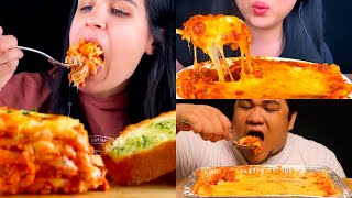 ASMR BEST EXTRA CHEESY LASAGNA eating sound  Satisfying Mukbang Compilation [upl. by Winona]