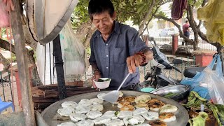 Amazing Garlic Chives Cake Cambodia’s Street food in Phnom Penh City streetfood [upl. by Gillan]