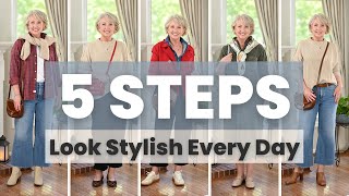 5 Steps to Look Stylish for Everyday Life This Fall  Everyday Fashion for Women Over 50 [upl. by Nyladnohr]