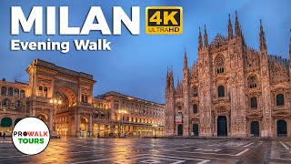 Milan 🇮🇹 Evening Walking Tour  4K60fps with Captions  Prowalk Tours Italy [upl. by Eunice634]