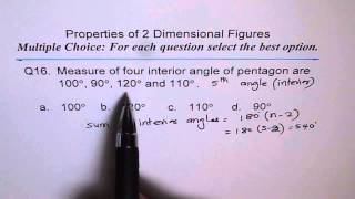 Find Fifth Angle in Pentagon when others are given [upl. by Selfridge884]