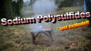 VIOLENT CHEMICAL REACTION BETWIXT HYDROGEN PEROXIDE AND A CONCENTRATED ALKALI POLY SULFIDE SOLUTION [upl. by Ephrayim]