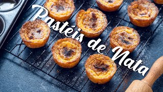 Pastéis de Nata  Portuguese Custard Tarts [upl. by Irrab]