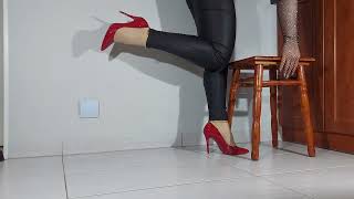 ASMR My red shoes high heels relaxing video [upl. by Jonny]