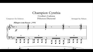 Champion Cynthia  Piano Arrangement Sheet Music [upl. by Ciel413]