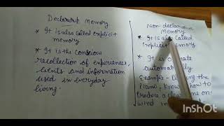 Types of MemoryDeclarative memorynondeclarative memory [upl. by Airamesor]