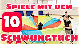 10 spannende Spiele mit dem Schwungtuch Part 1 ohne Zusatzmaterialien  Parachute Games [upl. by Habas]