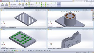 SolidWorks Pattern Feature Tutorial Complete  Linear Circular Pattern Curve Driven Pattern [upl. by Mariejeanne92]