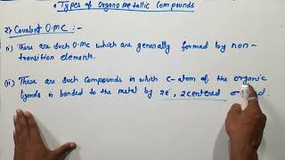 Types of organometallic compounds [upl. by Biles]