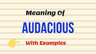 Meaning Of Audacious  Examples  UrduHindi [upl. by Shannon]