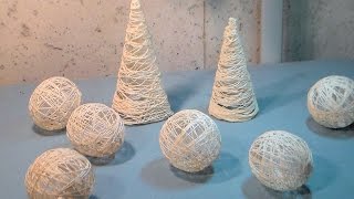 DIY String Ornaments balls and trees [upl. by Ferneau236]