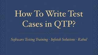 QTP Test Case Record Run Settings in QTP  Software Testing Training  Rahul [upl. by Herra589]