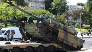 Leclerc tanks and other vehicles after 14th July parade in Paris [upl. by Rednael]