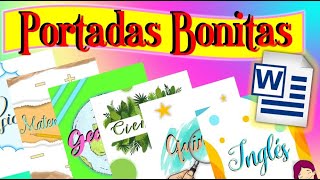 COMO HACER PORTADAS BONITAS EN WORD🌸 PARA TRABAJOS Y CUADERNOS✨💖 FÁCIL Y RÁPIDO✅ [upl. by Albin]