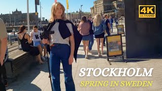 Stockholm  Spring in Sweden  City Center  Walking Tour  4K [upl. by Acimak]