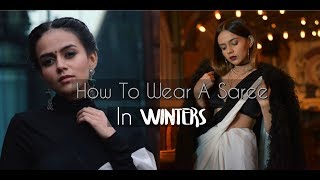 How To Wear A Saree In Winters  One Saree 6 Ways  Komal Pandey [upl. by Aihseyn]