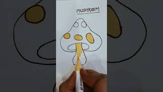 How to draw mashroom step by step Mashroom drawing easy drawing  shorts [upl. by Lekym]