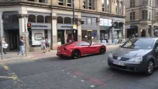 Mario Balotelli drives around Manchester in Red Ferrari [upl. by Bucky662]