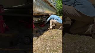 Part 24 Pontoon Boat trailer repair welding esab repair metalworking boat trailer lakeside [upl. by Eneleahs]