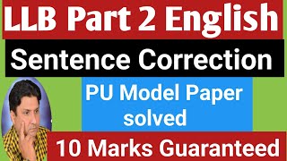 LLB Part 2 English Sentence Correction for Final Preparation  Model Paper Solved [upl. by Bowden]