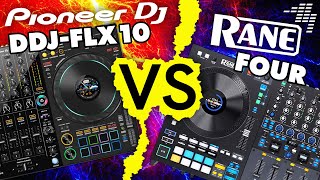 Pioneer DJ DDJFLX10 Vs Rane Four  For Serato Which Is Best [upl. by Lliw]