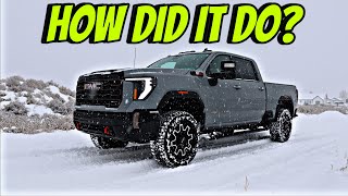 How Does My 2024 GMC Sierra 2500 AT4X Perform In The Snow Using The Locker [upl. by Dierolf]