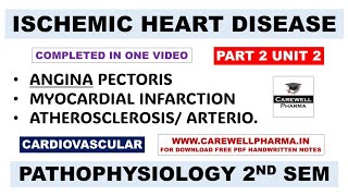 Unit 2  Ischemic heart disease  Angina Pectoris  Myocardial Infarction  Atherosclerosis  P 2 [upl. by Licht]