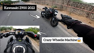 Riding the Z900 2022  Wheelies on Z900  Kawasaki Z900 review  Is it worth buying  wheelies [upl. by Naux]