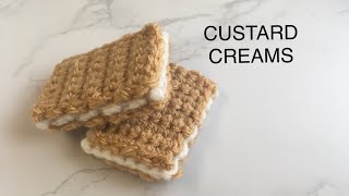 Crochet Custard Cream Biscuits Play Food [upl. by Huxham]