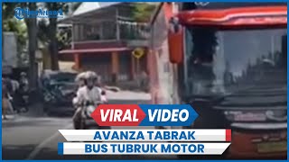 Kecelakaan Avanza Vs Bus Duta Gemilang Terpental Tubruk Motor di Magetan [upl. by Engedi430]