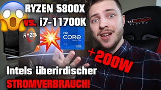 Intel i711700K 🔥 125W TDP  200W überirdische Leistungsaufnahme amp Rechenleistung vs RYZEN 5800X [upl. by Neelsaj]