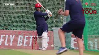 LIAM LIVINGSTONE BACK IN THE NETS 💥  Lancs on tour [upl. by Pavier802]