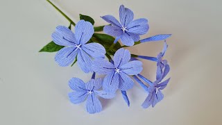 How To Make Blue Plumbago Paper Flower  Paper Flower  Góc nhỏ Handmade [upl. by Christenson455]