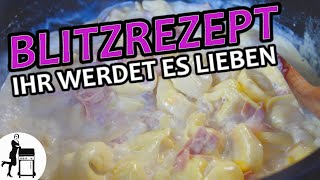 Tortellini Rezept mit cremiger SchinkenSahneSoße [upl. by Haskel]