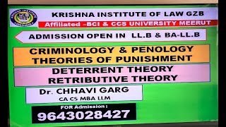 CRIMINOLOGY amp PENOLOGY  DETERRENT THEORY AND RETRIBUTIVE THEORY  LLB  BALLB  JUDICIARY SERVICES [upl. by Yates2]