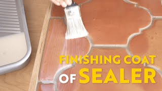 How to Apply Finishing Coat of Sealer to your Saltillo Tile  Tile 101 by Clay Imports [upl. by Kcid]