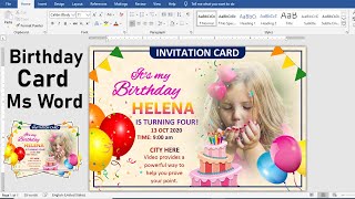 How to Make Birthday Card in Ms Word [upl. by Bettzel]